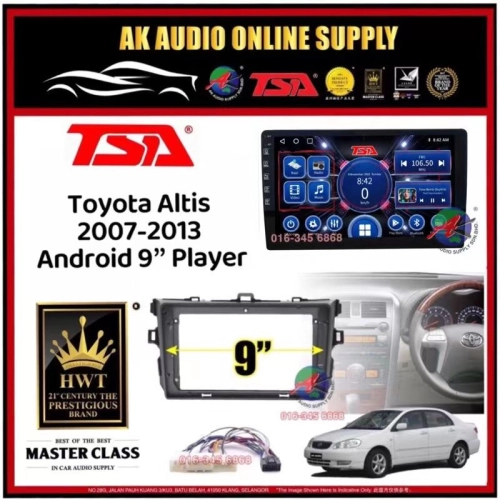 [ MTK 2+32GB ] TSA Toyota Altis 2007 - 2013 **  Small ** Android 9'' inch Car Player Monitor