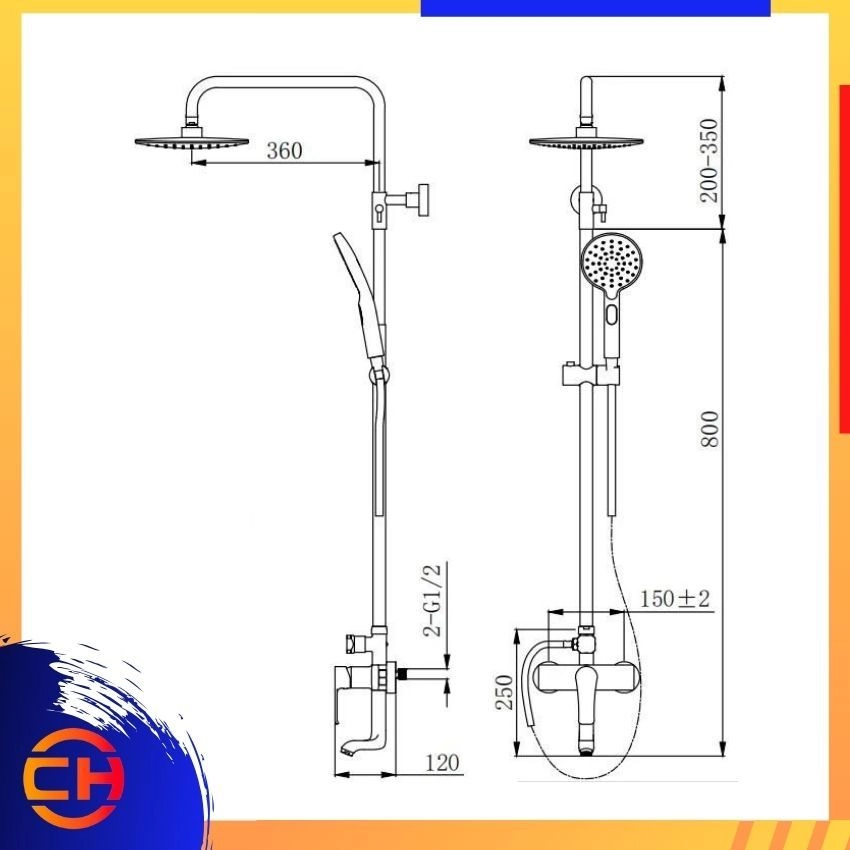 MOCHA  MSS6811 3-Way Exposed Shower Mixer Set