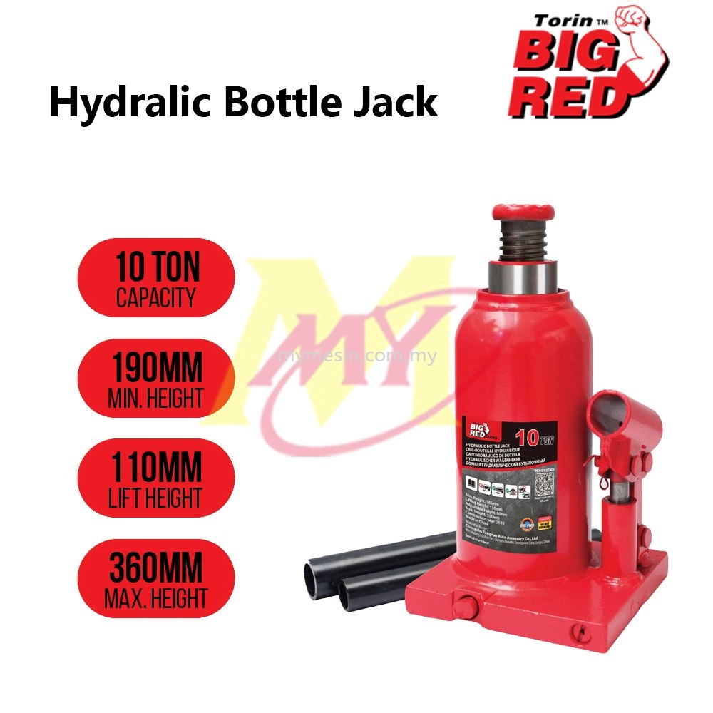 Big Red Hydraulic Bottle Jack 3-20 Ton [Code: 2845/ 2846/ 2847/ 5351/ 2848]