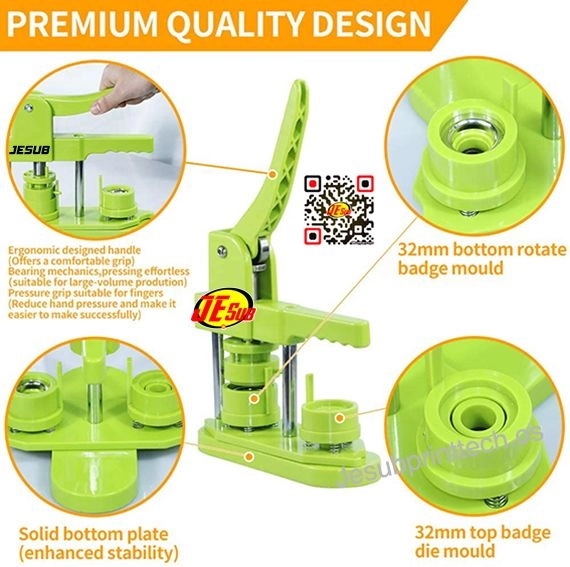 Button Badge Machine with 58mm Mould + 100 sets of Material + DIY Circle Cutter + Magic Book + Gift Box- JE SUB