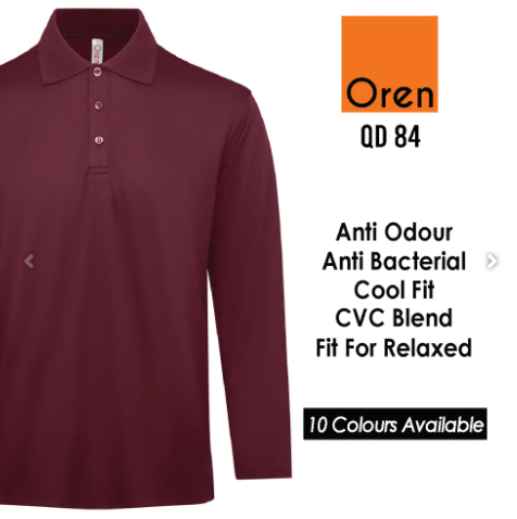 QD 84 - UNISEX CVC LONG SLEEVE POLO SHIRT