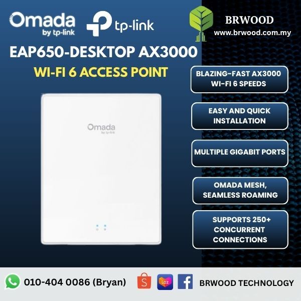 OMADA TP-LINK EAP650-DESKTOP: AX3000 Wi-Fi 6 Access Point