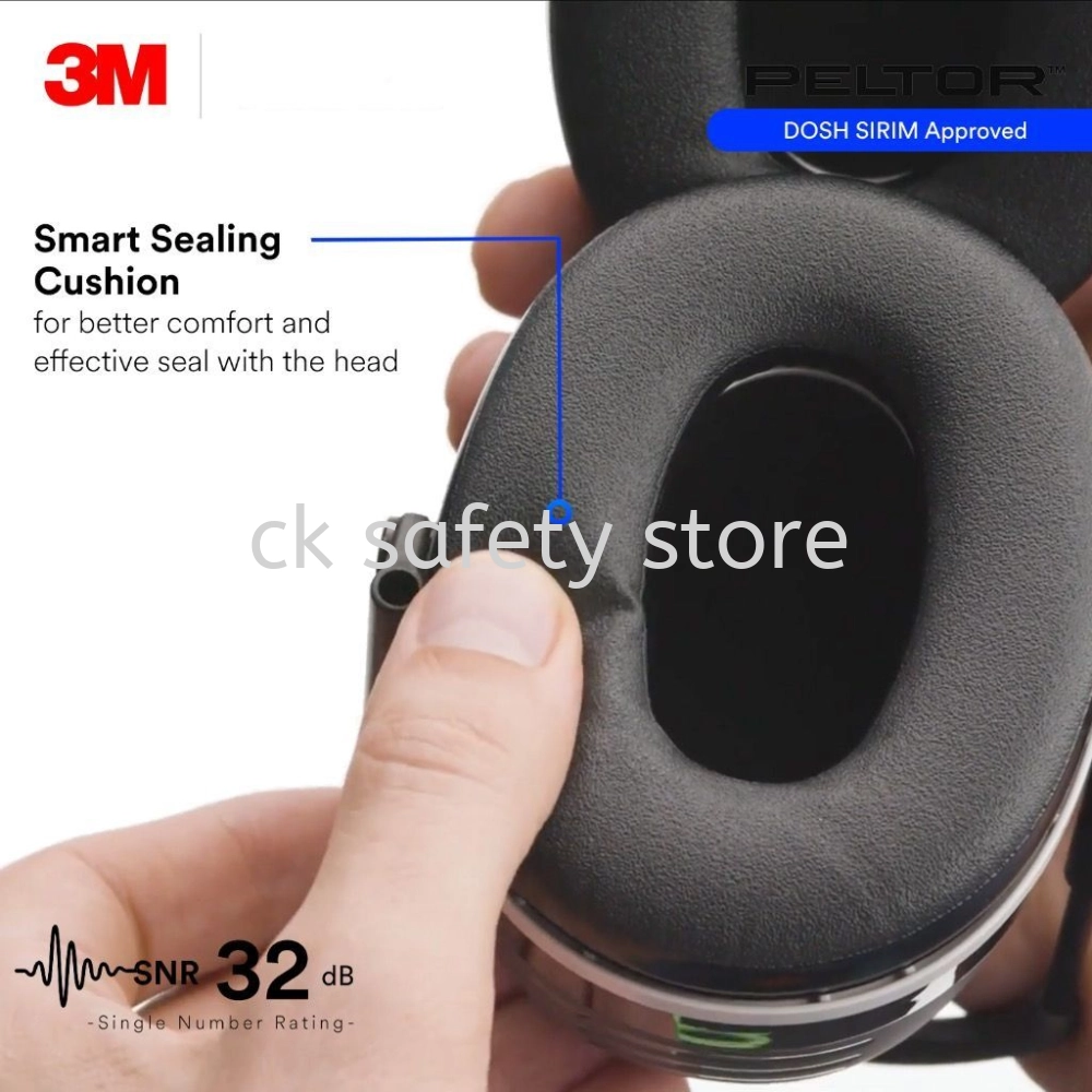 3M X4P5E PELTOR Premium Helmet Attached Electrically Insulated Earmuffs/ SNR 32 dB