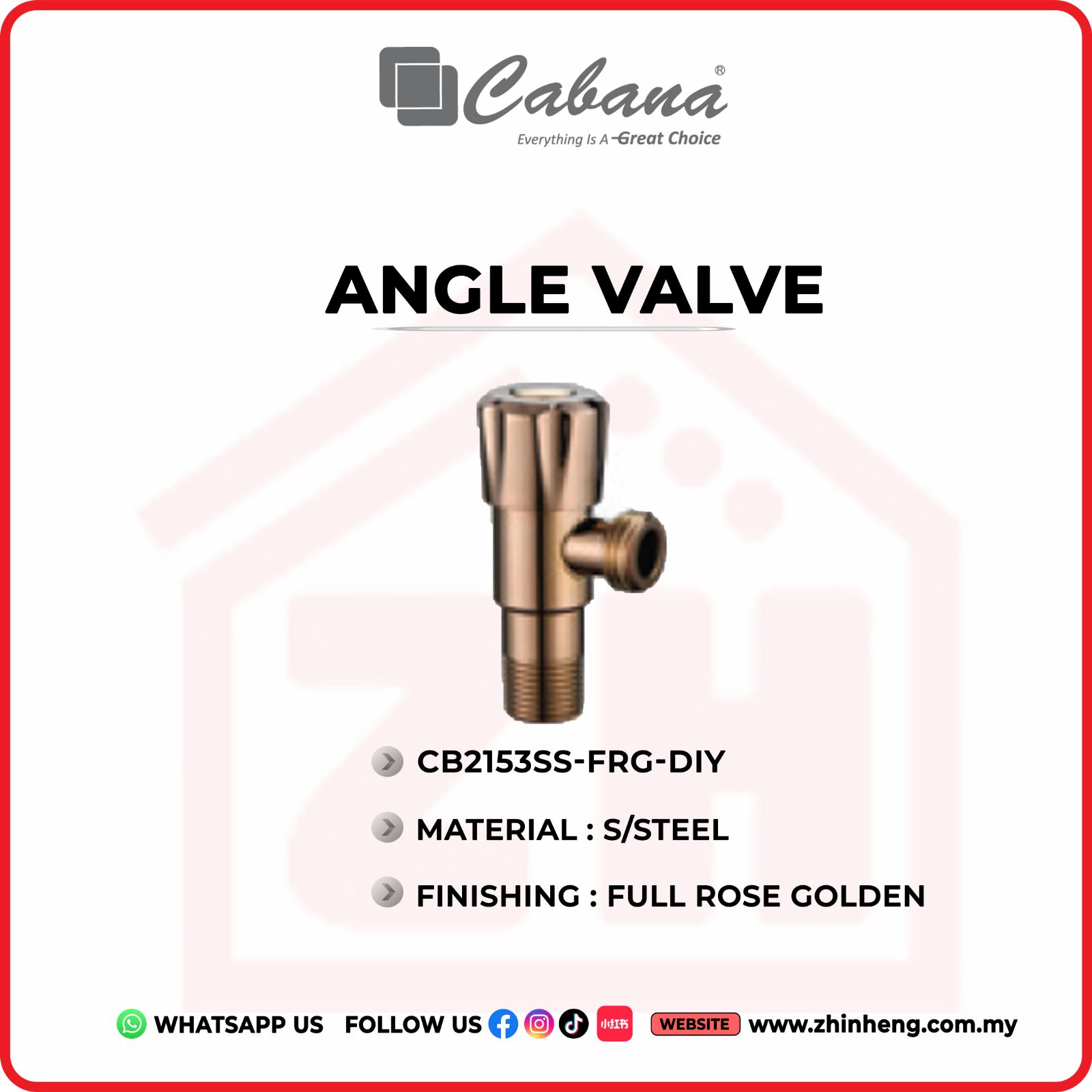 CABANA ANGLE VALVE  CB2153SS-FRG-DIY