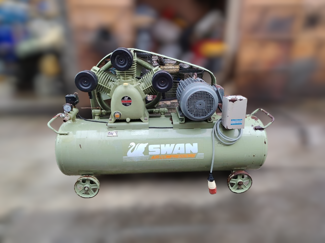 SWAN SWP-310 Air Compressor 10HP 300L 415V 8 Bar – Used Like New, Excellent Working Condition