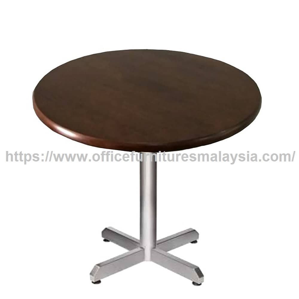 2 ft Attractive Design Low Rubber Wood Round Table Stainless Steel Leg OFSM67R6060LR