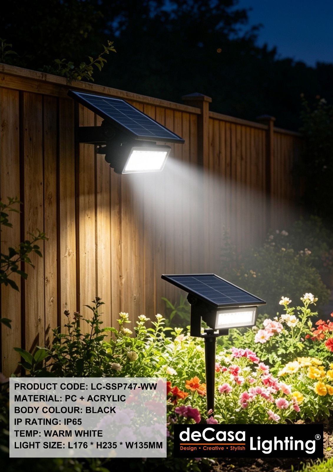 MODERN SOLAR SPIKE LIGHT(LC-SSP747-WW)