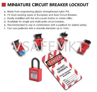 LOTO Pin-Out  Pin-In Circuit Breaker Lockout Standard Suitable for Single And Multi-pole Miniature Circuit Breaker Lockout 