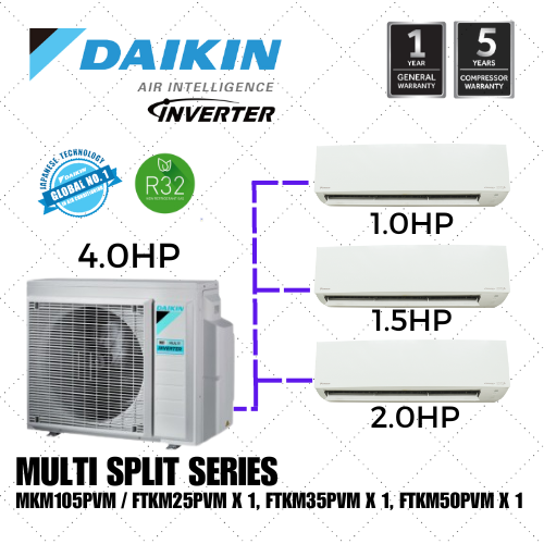 DAIKIN INVERTER MULTI SPLIT SERIES (2.5HP- 4.0HP)