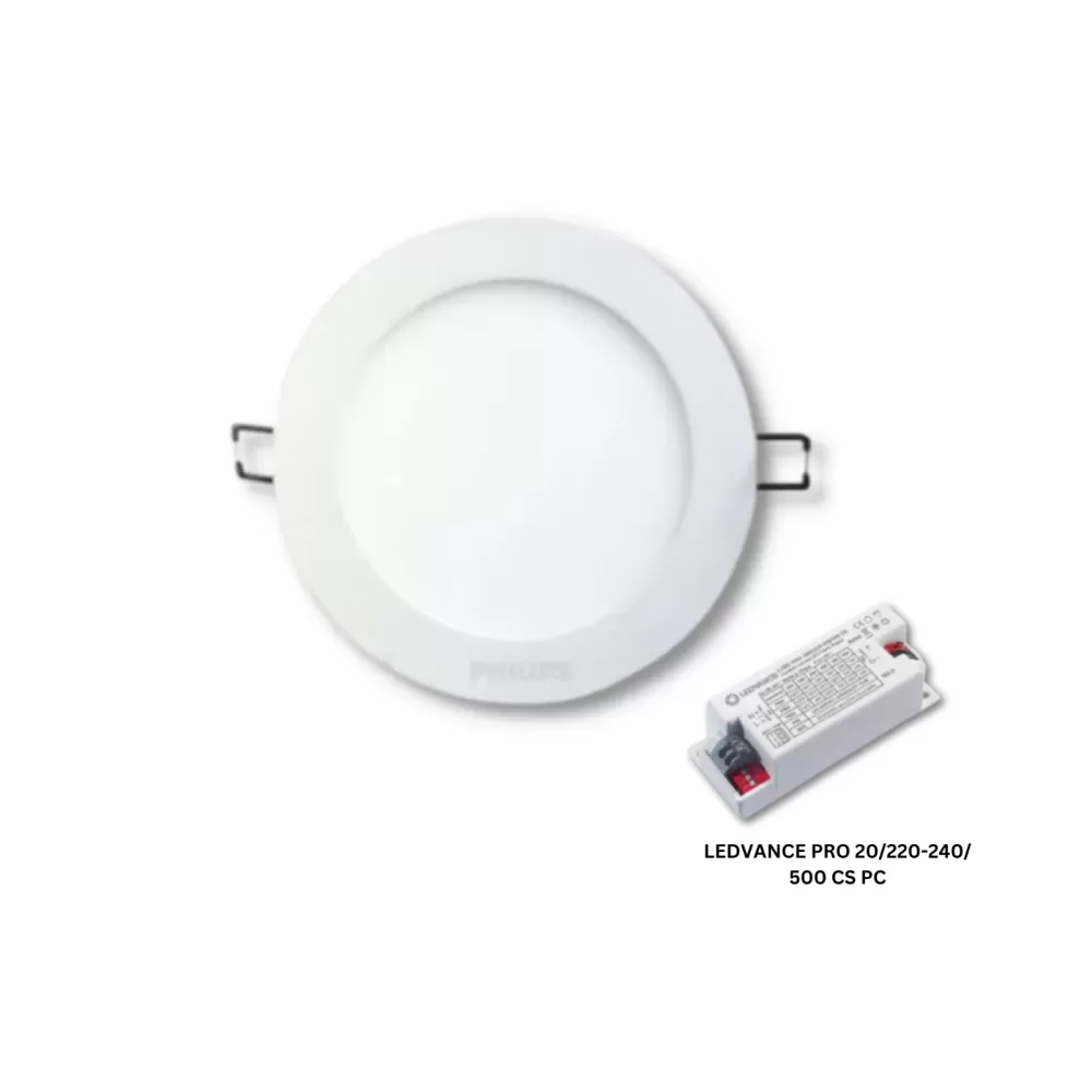 PHILIPS DN024B 20W LED12 D150 6" LED RECESSED DOWNLIGHT ROUND + LEDVANCE PRO 20W/220-240V/500 CS PC DIMMABLE PHASE CUT DRIVER [3000K/4000K]