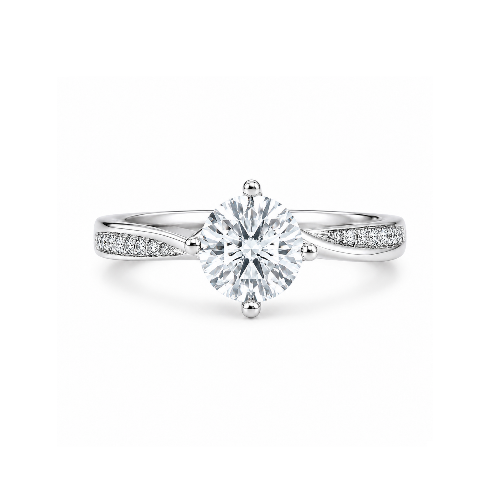Roman & Co庐 Auvienne Sculpted Pav茅 Solitaire Ring