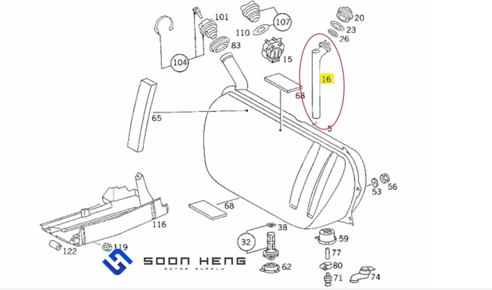 Mercedes-Benz W124 and C124 - Fuel Sender Unit/ Fuel Tank Float (VDO)