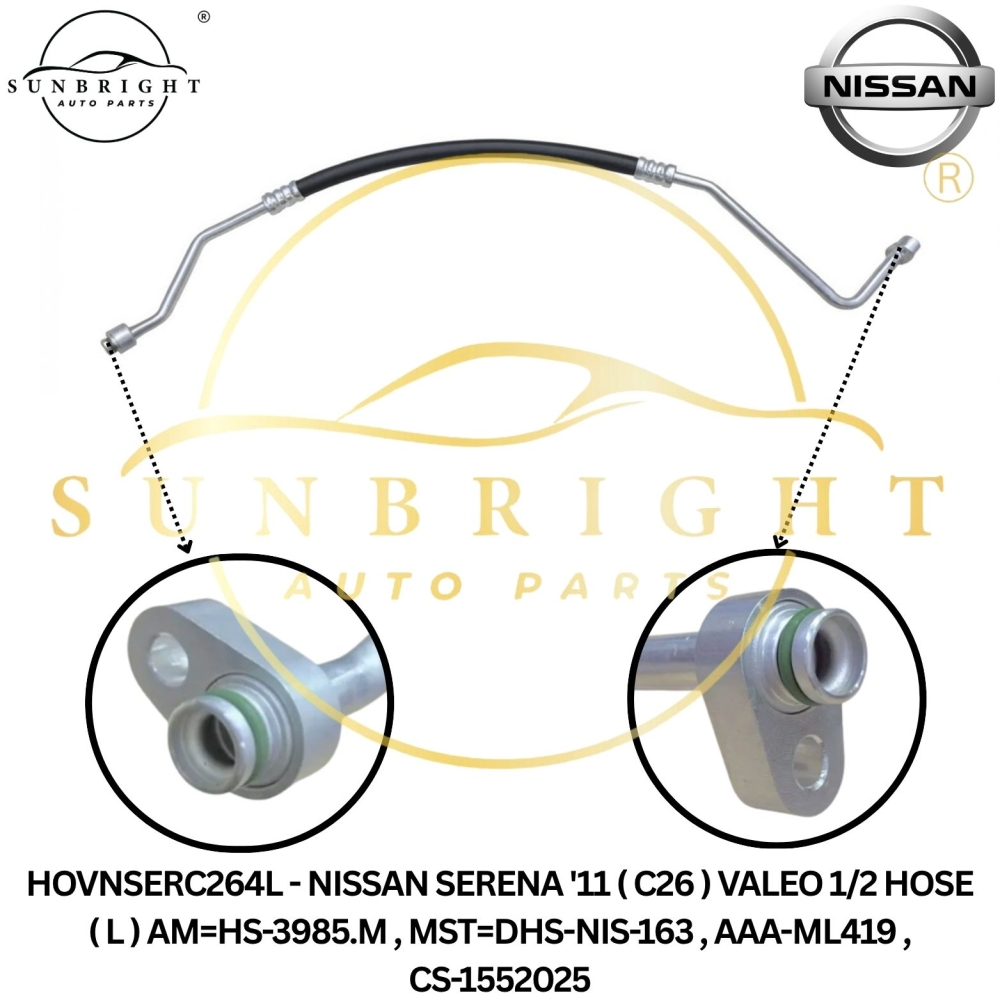 HOVNSERC264L - NISSAN SERENA '11 ( C26 ) VALEO 1/2 HOSE ( L ) AM=HS-3985.M , MST=DHS-NIS-163 , AAA-ML419 , CS-1552025
