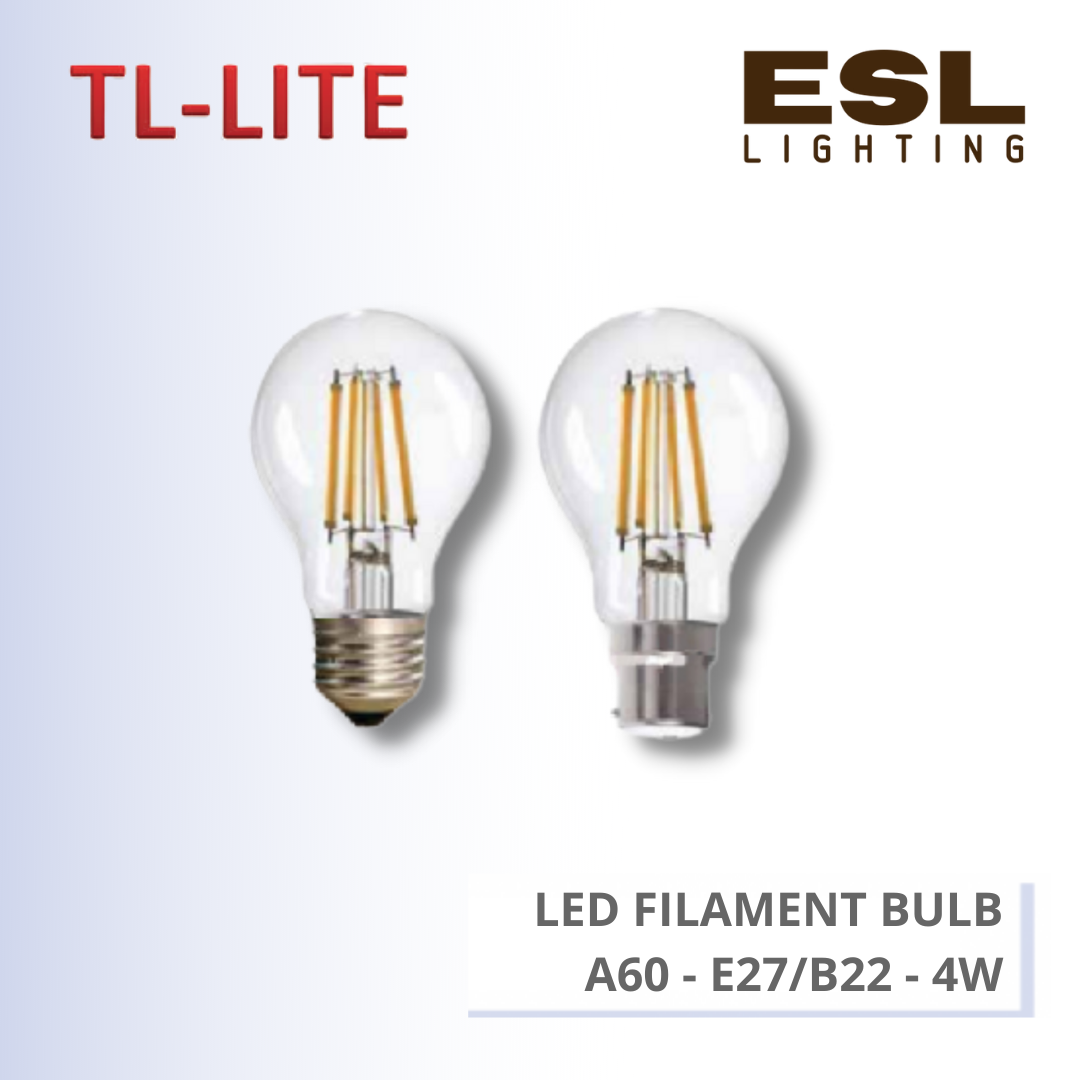 TL-LITE BULB - LED FILAMENT BULB - A60 - B22/E27 - 4W