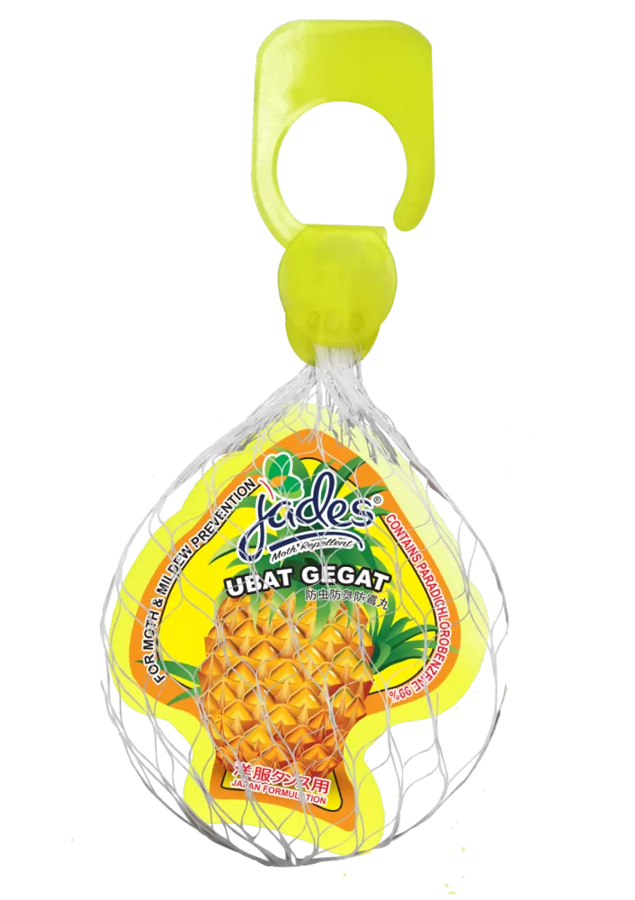 Jades Moth Repellent 115gm - Pineapple (Yellow) (Mothballs / Ubat Gegat)