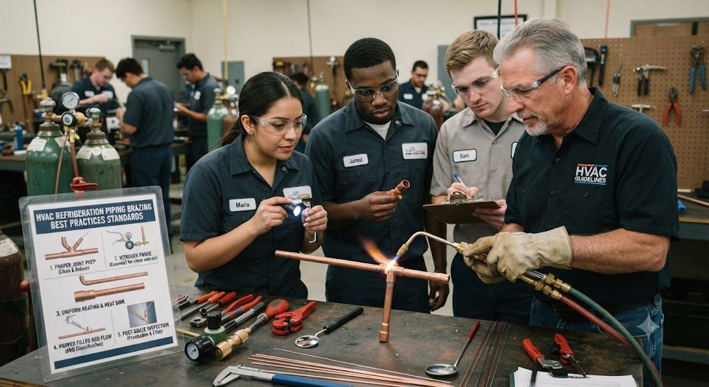 HVAC refrigeration piping brazing best practices standards