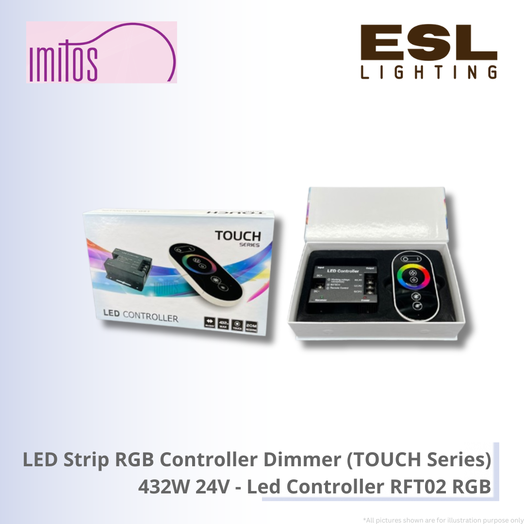 IMITOS LED Strip RGB Controller (TOUCH Series) 432W 24V - Led Controller RFT02 RGB