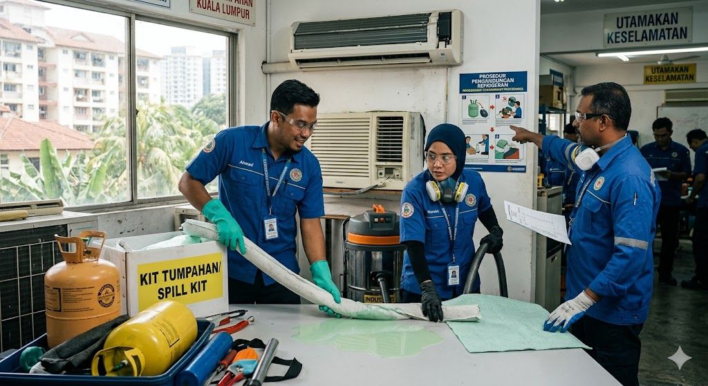 refrigerant spill containment procedures Malaysia