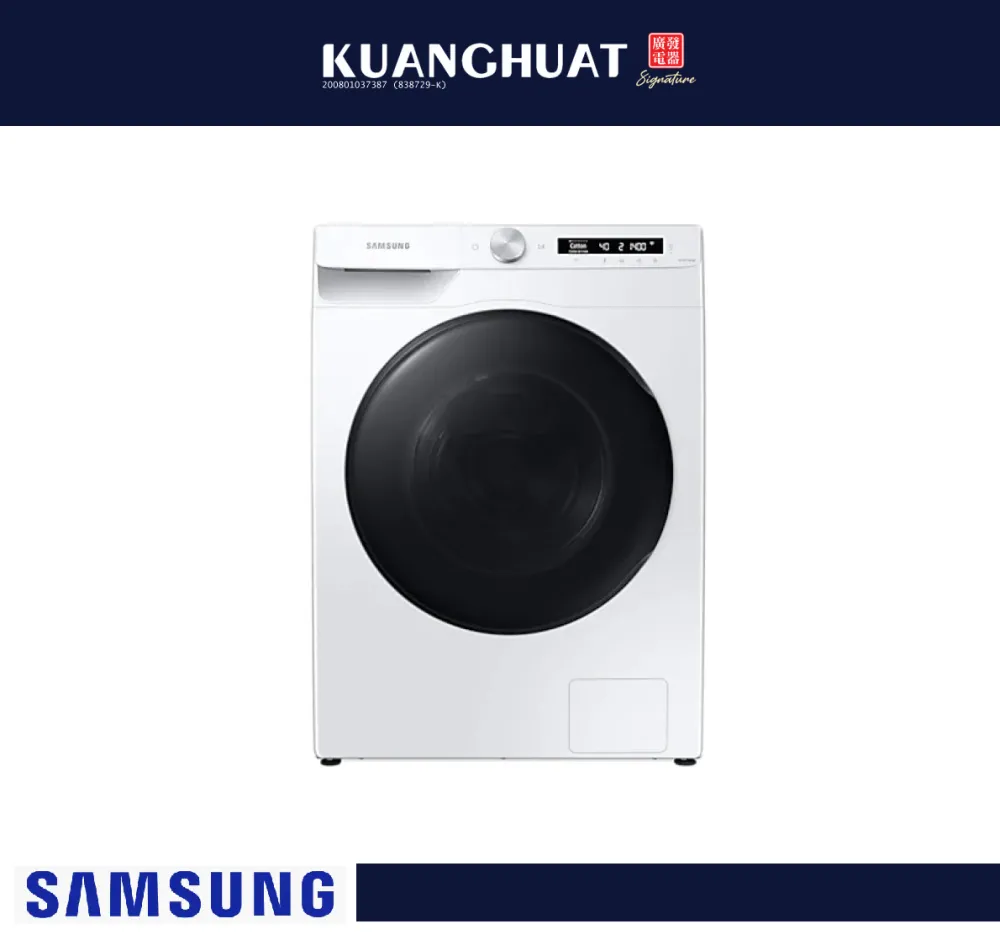 [PRE-ORDER 7 DAYS] SAMSUNG 7.5/5kg Front Load Washer Dryer with AI Ecobubble WD75T504DBW/FQ