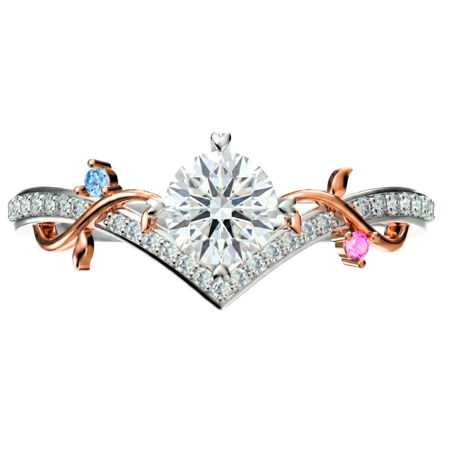 Castiel Sylva Fairy Vine Dual Tone Engagement Ring