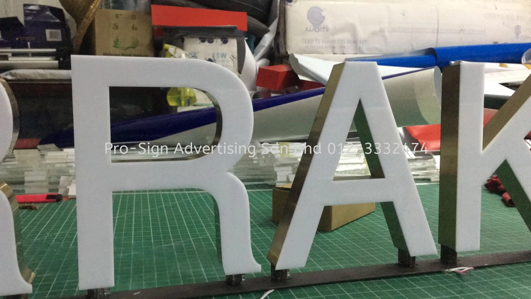 3D RIMLESS GOLD HAIRLINE STAINLESS STEEL LETTERING (PAVILLION FOOD REPUBLIC, 2021, KL)