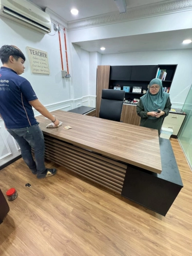 Modern L Shape Director Table | Office Table for Boss | Director Room Office Cabinet | Director Chair | Office Furniture | Office Table Penang | Office Chair Penang | Deliver To Kolej MARA |KULIM | Tasek Gelugor | Perak | Kedah | Penang | Perlis | Pahang