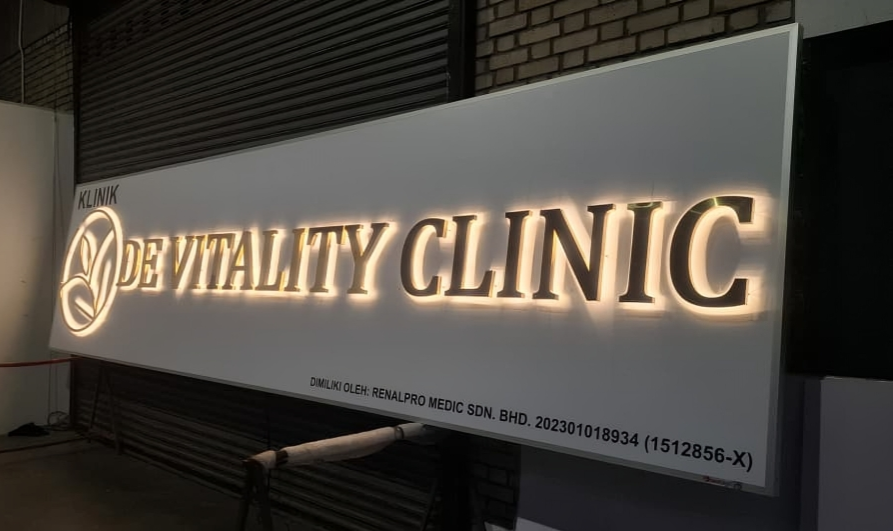 3D GOLD STAINLESS STEEL LED BACKLIT SIGNAGE