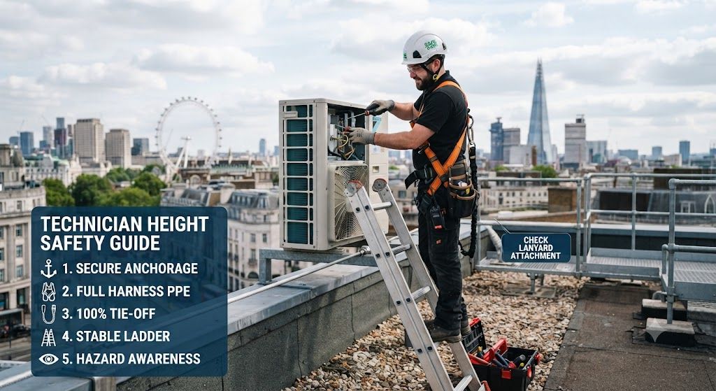 aircon technician maintenance height safety guide