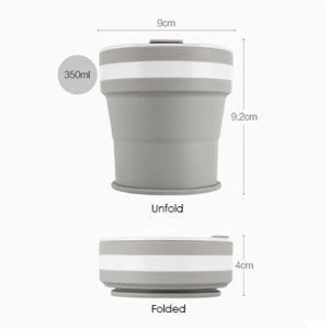 Collapsible Silicone Mug with Cover - 350ml