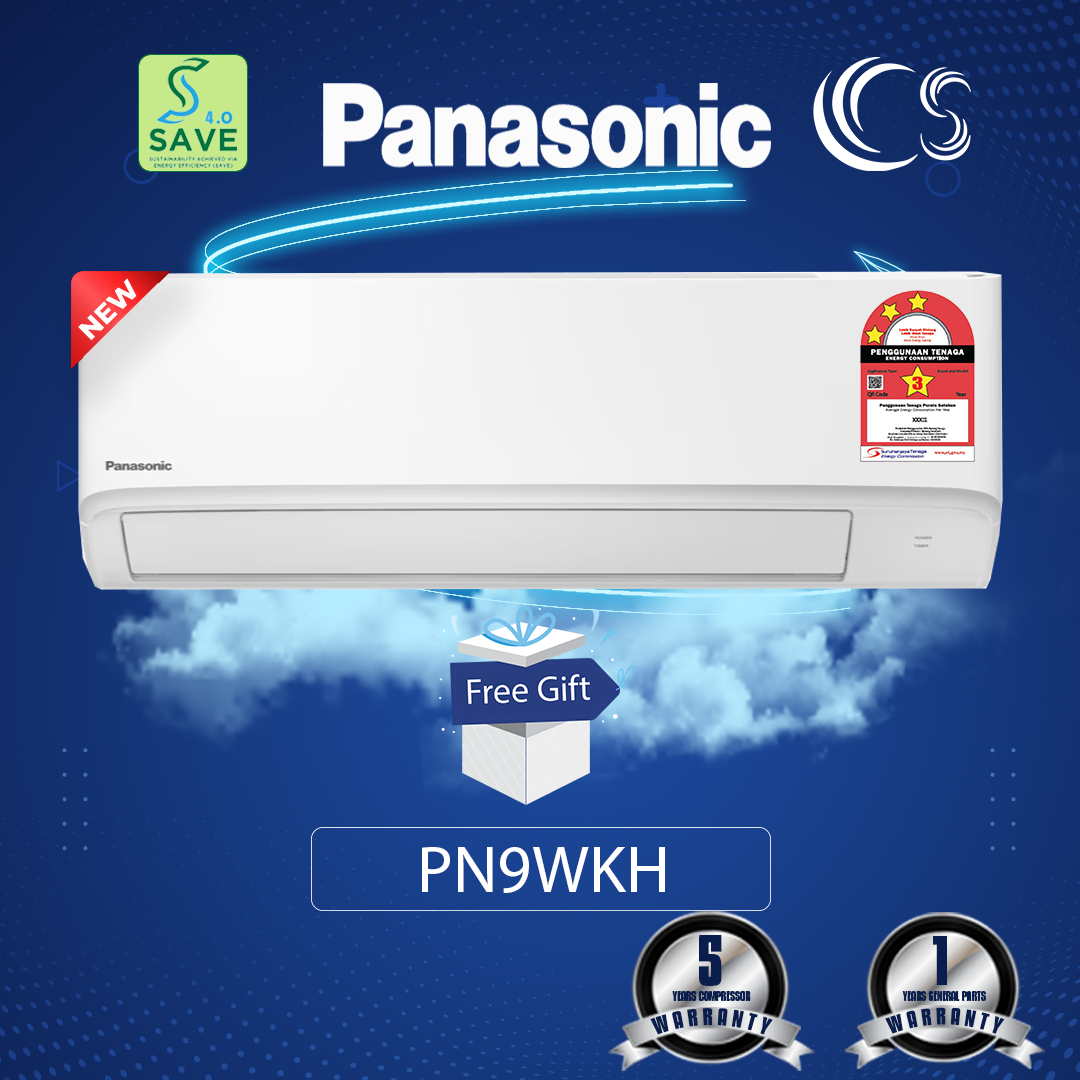 CS-PN9WKH PANASONIC NON-INVERTER  R32 1.0HP - 2.5HP R32 Refrigerant + I-Auto