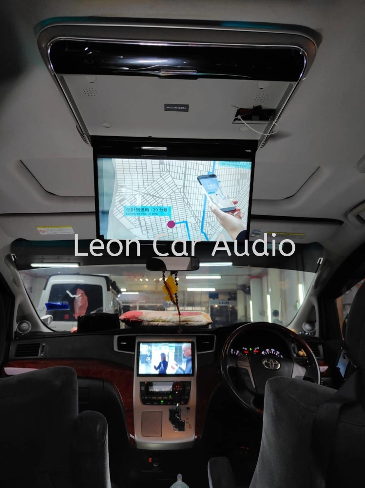 Leon Toyota Vellfire Alphard anh20 14" fhd hdmi usb mp4 roof led monitor