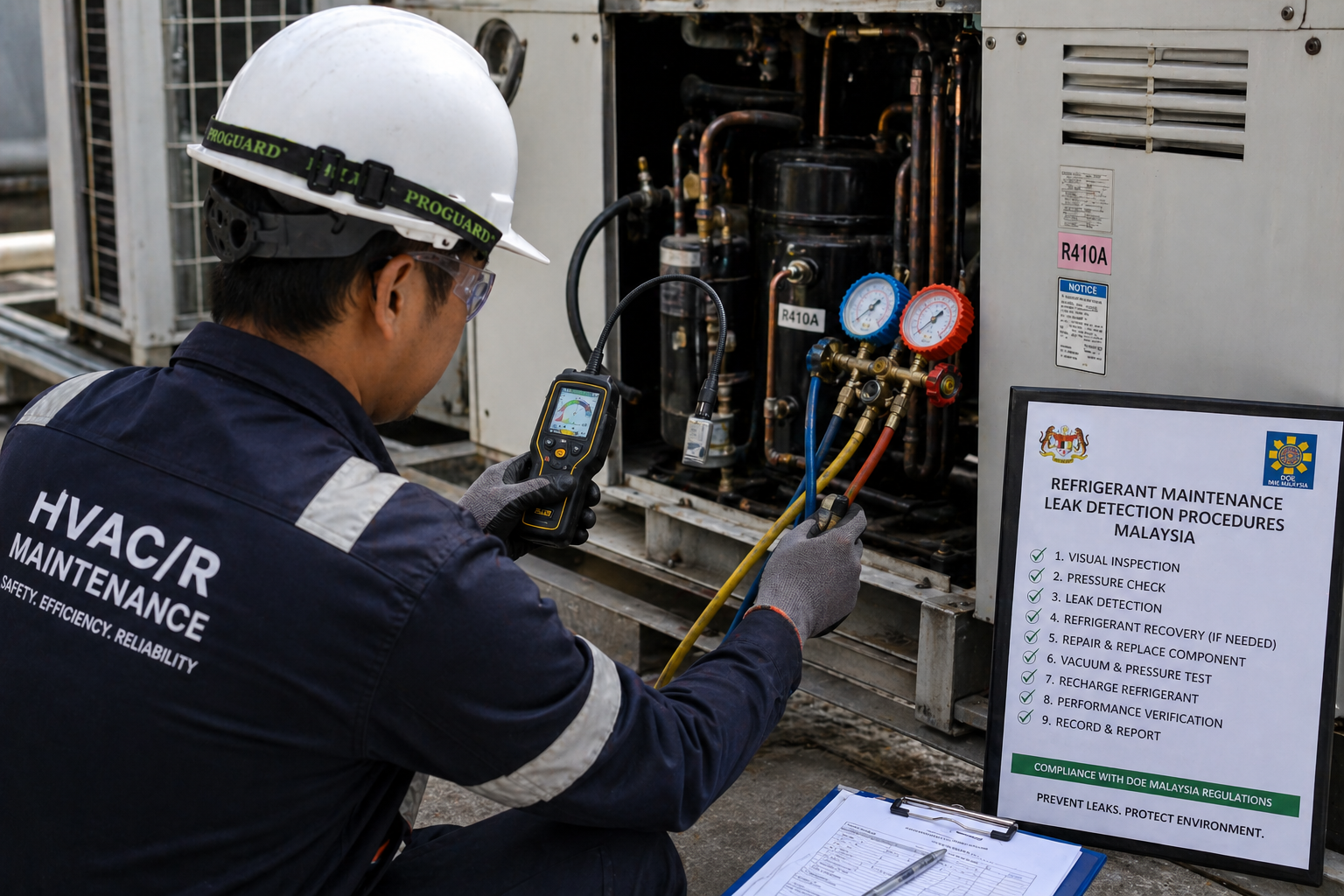 refrigerant maintenance leak detection procedures Malaysia