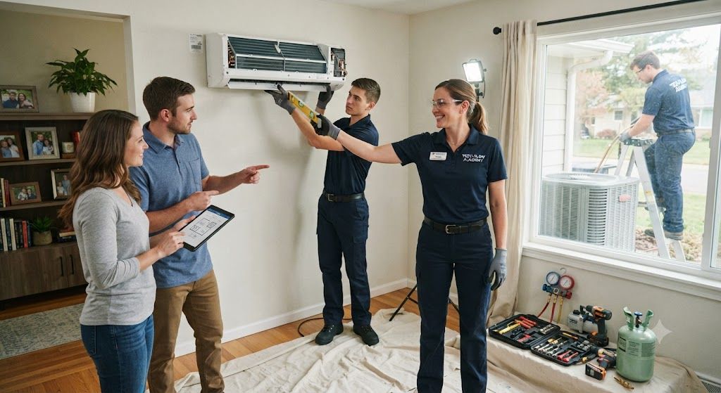 Professional split AC installation