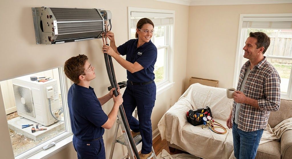 Split air conditioner installation for homes