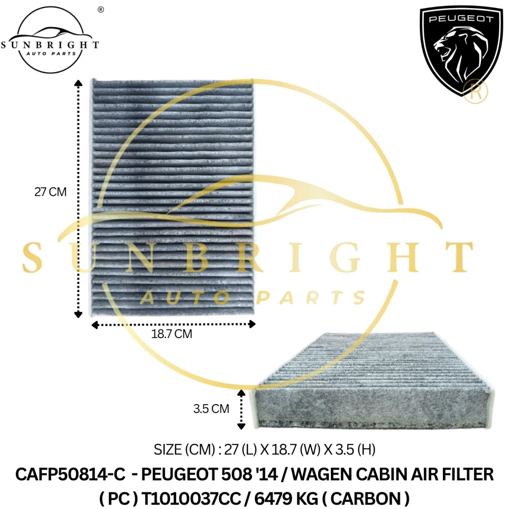 CAFP50814-C - PEUGEOT 508 '14 / WAGEN CABIN AIR FILTER ( PC ) T1010037CC / 6479 KG ( CARBON )