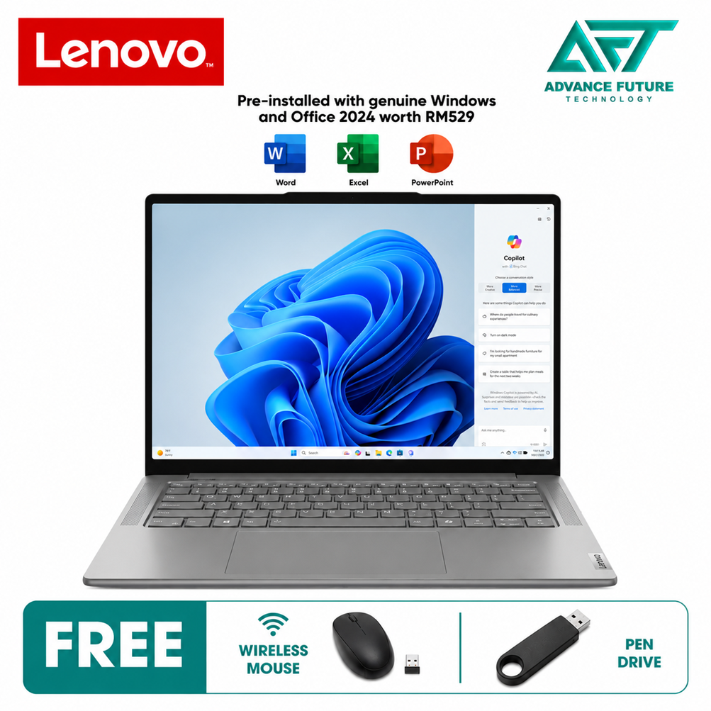 Lenovo Yoga Pro 7 14AHP9 83E30056MJ 14.5" WQXGA Laptop Luna Grey ( AMD Ryzen 7 8845HS, 16GB, 1TB SSD, RTX3050, W11, H&S 2024&M365 )