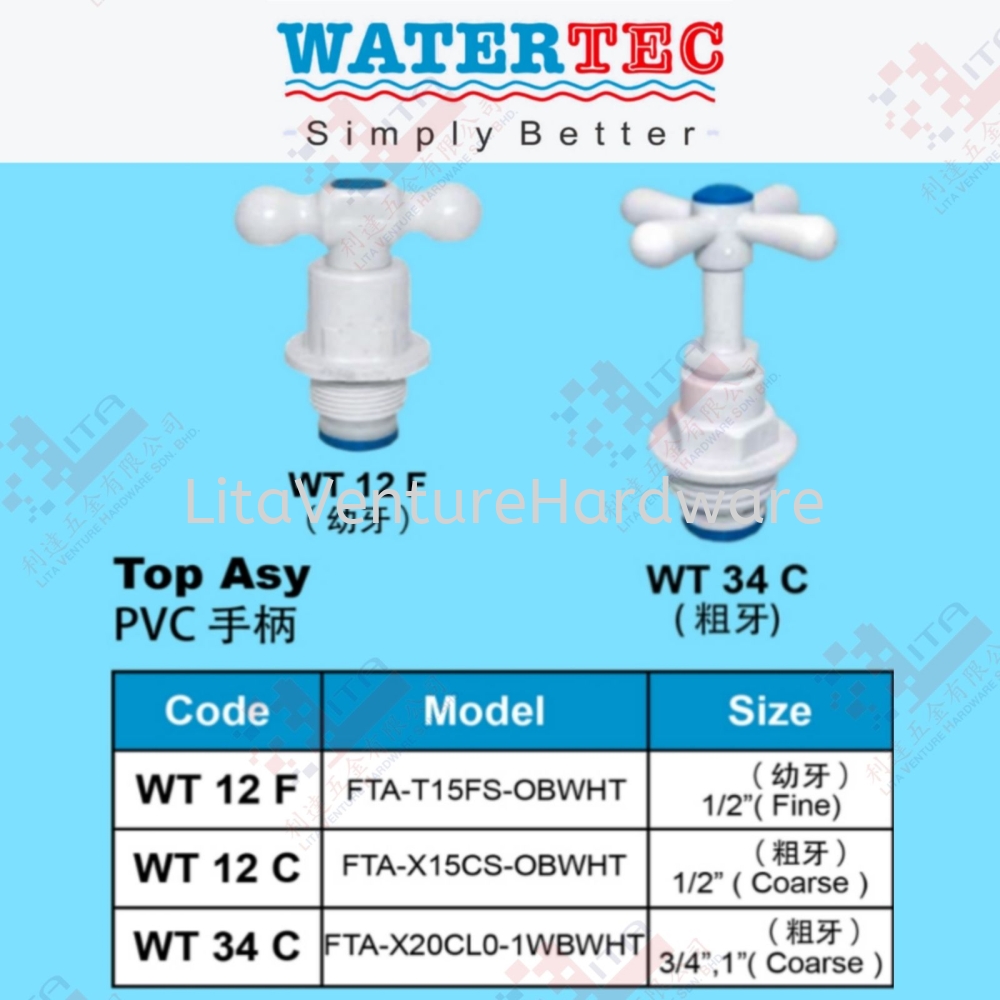 WATERTEC BRAND TOP ASY - WT12F WT12C WT34C