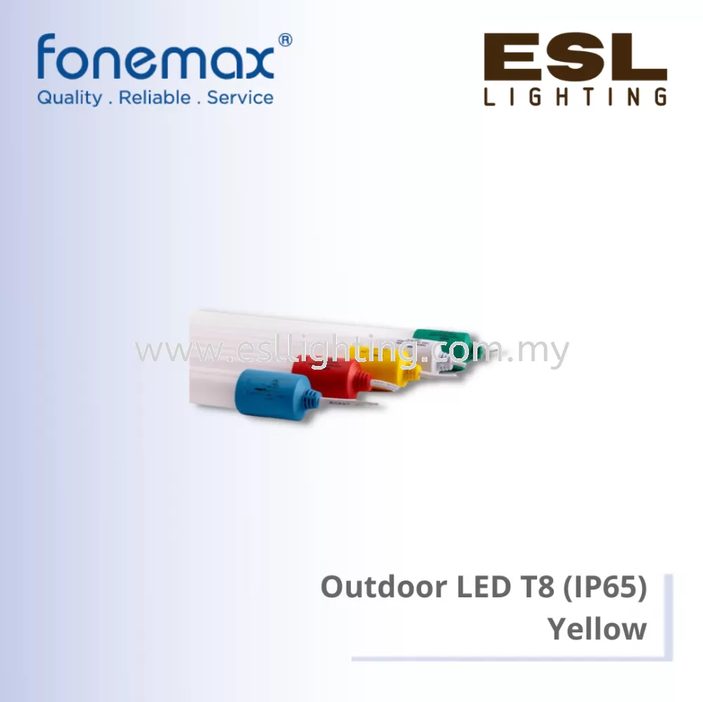FONEMAX Outdoor LED T8 (IP65) Yellow 20W - T8-20W-1.2m-W/P
