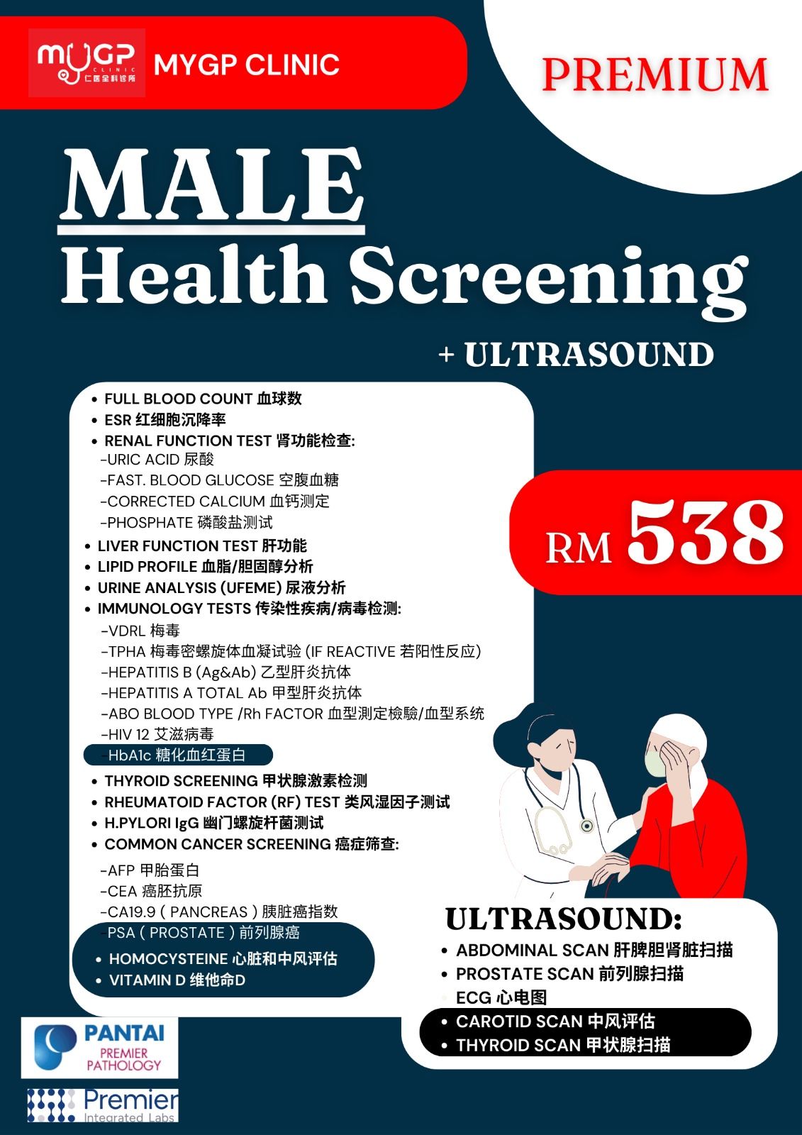 Premium Male Health Screening + Ultrasound