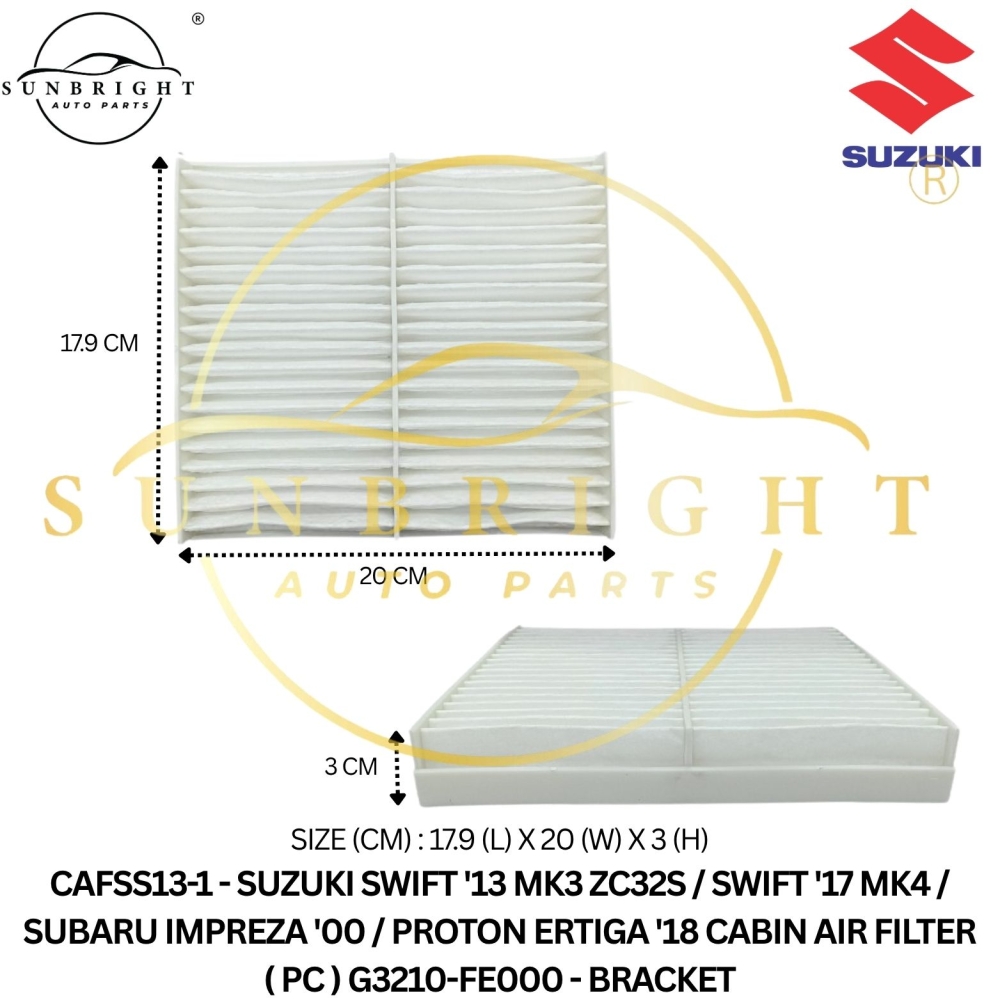 SUZUKI SWIFT '13 MK3 ZC32S / SWIFT '17 MK4 / SUBARU IMPREZA '00 / PROTON ERTIGA '18 CABIN AIR FILTER ( PC ) G3210-FE000 - BRACKET