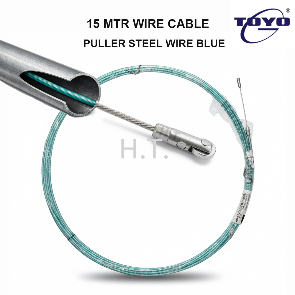TOYO 15M WIRE CABLE PULLER STEEL WIRE - BLUE | HEAVY DUTY CABLE PULLING TOOL | INDUSTRIAL STEEL WIRE ROPE