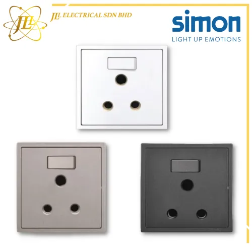 Simon Switch i7 701582-30 15A Round Pin Switch Socket Outlet [MATT WHITE/GOLDEN CHAMPAGNE/GRAPHITE BLACK]