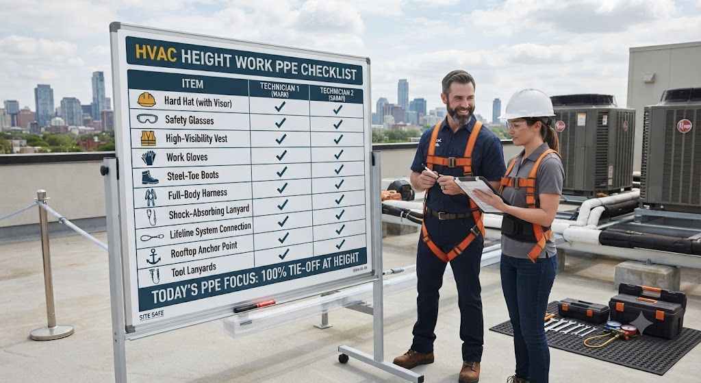 HVAC personal protective equipment checklist height work