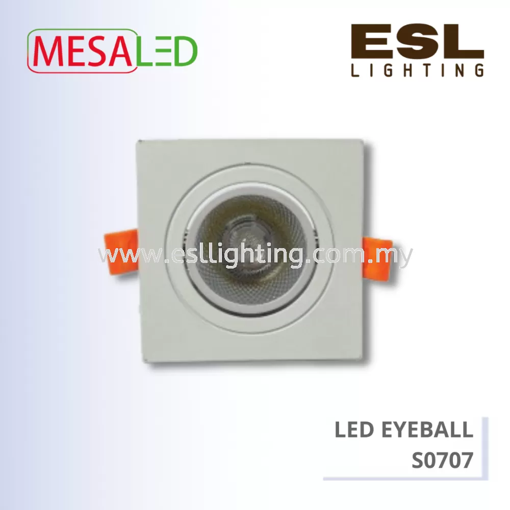 MESALED LED RECESSED EYEBALL SQUARE 7W - S0707