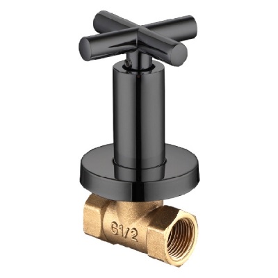 T-6844FT-BN 1/2" Full-Turn Concealed Stop Cock – Brass Black Nickel Stop Valve