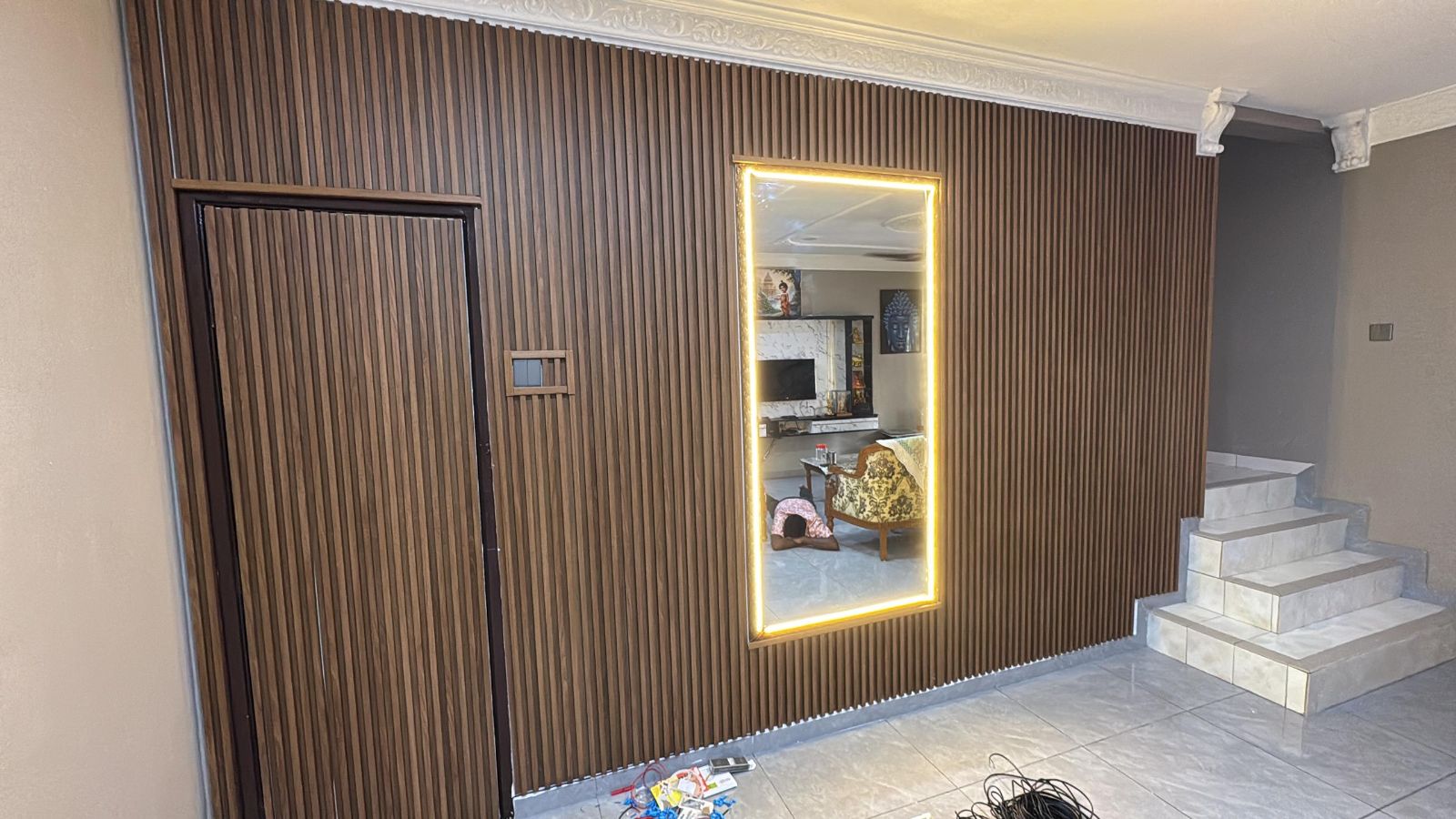 FLUTED PANEL / WPC WALL PANELS WITH LED MIRROR - SHAH ALAM, SELANGOR