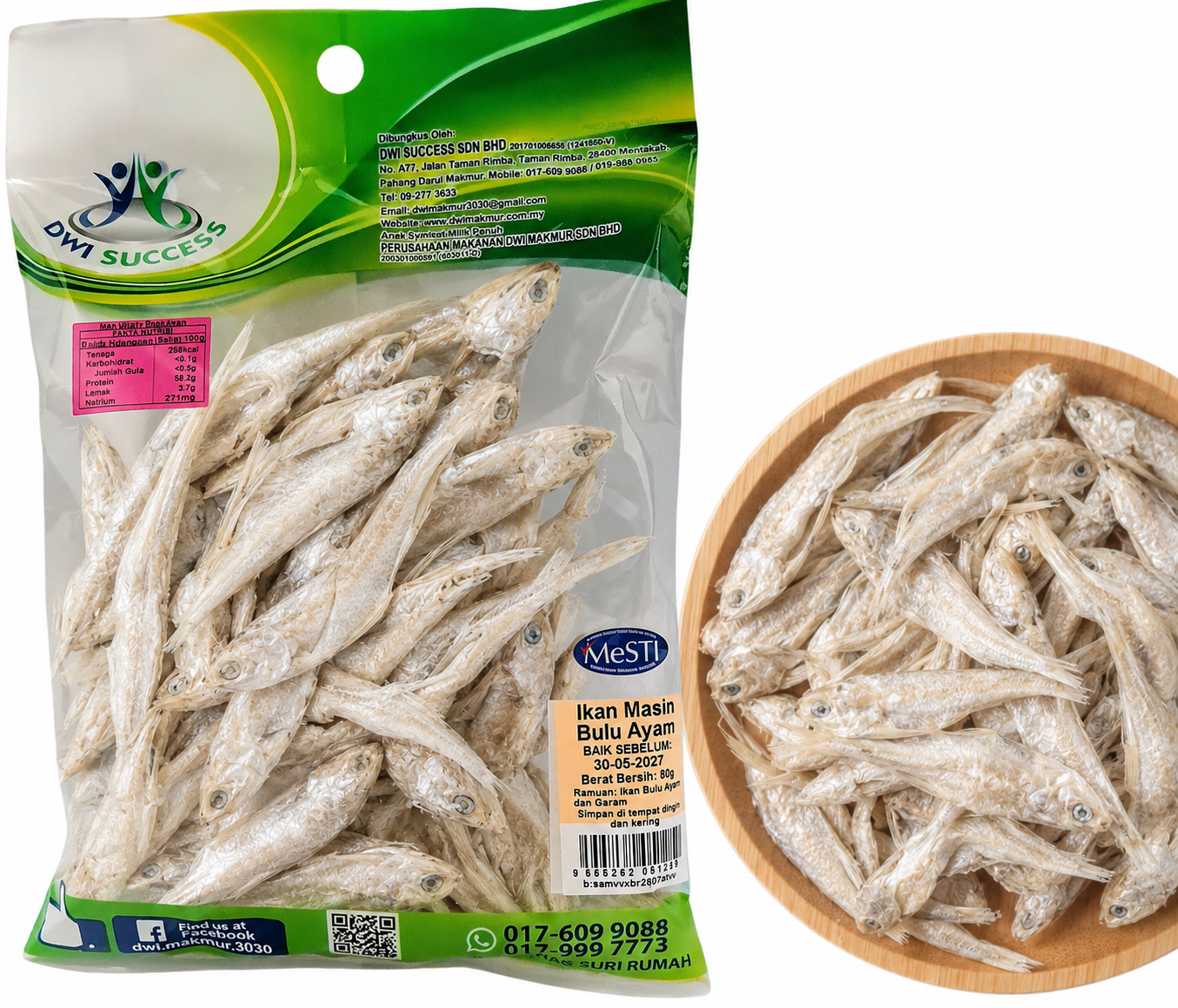 Thryssa Mystax, Less Salty 80 Grams RM5.50 X 5 Units C.Dwi Success