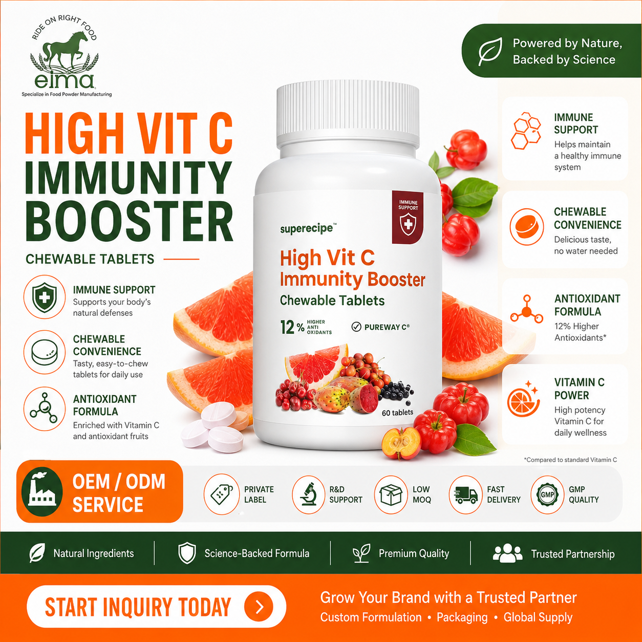 Private Label Vitamin C Tablets – GMP HACCP Certified Supplement Factory