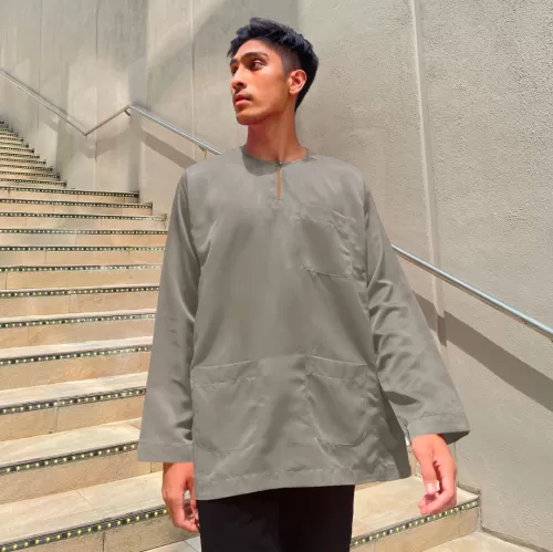 Baju Melayu Teluk Belanga Baju Sahaja (TB) Light Grey