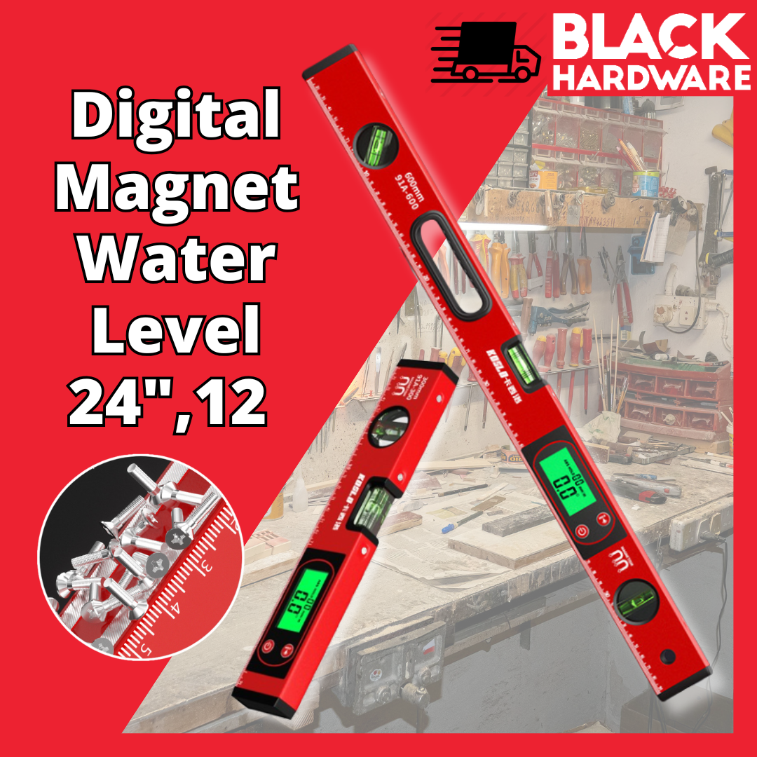Black Hardware Water Level Digital Magnetic Penimbang Air Spirit Level Measuring Tool Pengukur Rata Air Timbang  Water L